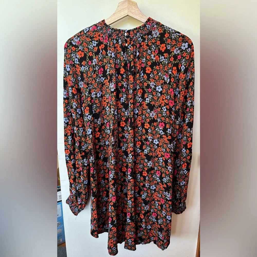 FREE PEOPLE floral Flowers in Her Hair Long Sleeve Tunic Blouse/ Dress - Picture 6 of 7
